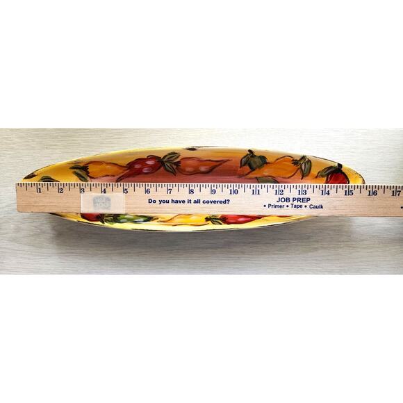 OLIVE/CONDIMENT/BREAD DISH-Tabletops Gallery-Long Narrow-Hand Painted/Crafted - Picture 9 of 11